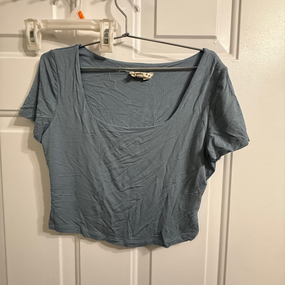 Elegant Blue Short Sleeve Women's Tee
